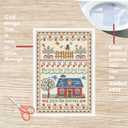 FREEBLOSS Cross Stitch Wall Hanging Kits Stamped Embroidery Starter Kits Pre Printed Stitches Practice Kit with Instructions for Beginners Cross Stitching Decor Joy in The Journey