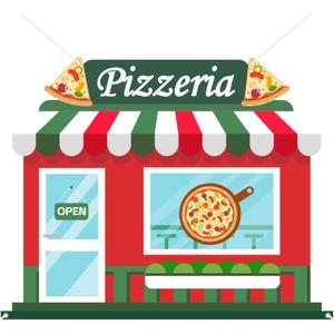 Pizza Shop Backdrop Party Decorations Pizza Shop Party Door Cover Porch Banner Pizzeria Photo Booth Props Selfie Frame Background for Kids Boy Girl Adult Baby Birthday Shower Pizzas Themed Party Decor