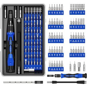 ORIA Precision Screwdriver Set, 61 in 1 Small Screwdriver Set with 57 Precision Bits, Portable Repair Tool Kit, Magnetic Screw Driver Kit with Extension Rod for Smartphone, PC, Watch,Toys, Blue