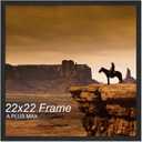 A PLUS MAX Square 22x22 Frame, Black Engineered Wood Picture Frame for 22 x 22 Picture Poster Photo, Light Weight 22 by 22 Frame with Wood-grain for Wall - 1 Pack/Black/22 x22