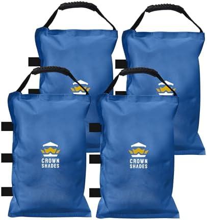 CROWN SHADES Sand Bags for Canopy Legs (150 LBS) Sandbags for Weight, Canopy Weights, Pop Up Tent Weights Bags, Blue (Unfilled)