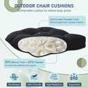 downluxe Outdoor Chair Cushions Set of 4 for Patio Furniture, Water Resistant Tufted Overstuffed Patio Furniture Cushions, Thick Outdoor Seat Cushion, 19" X 19" X 5", Black
