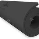 Hatha Yoga Extra Thick TPE Yoga Mat - 72"x 32" Thickness 1/2 Inch -Eco Friendly SGS Certified - With High Density Anti-Tear Exercise Bolster For Home Gym Travel & Floor Outside (Black)
