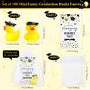 Chunful 100 Sets Class of 2026 Graduation Gifts Resin Ducks Funny Duck with Inspirational Congratulation Cards Organza Bags for School Student College Son Daughter Preschool Graduation Party Supplies