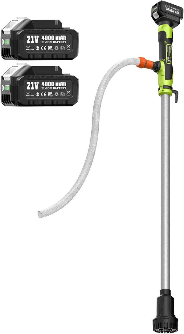 Cordless Stick Water Transfer Pump, 24000mAh 21V Rechargeable Battery, 720GPH High Flow, 32FT Lift, Portable Utility Sump Pump for Pool/Garden/Pond/RV/Boat/Basement/Rain Barrels Draining