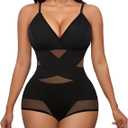 Avidlove Shapewear Bodysuit for Women Body Shaper Tummy Control Shapewear Plus Size Body Suits with Snap Crotch (Medium, Black)