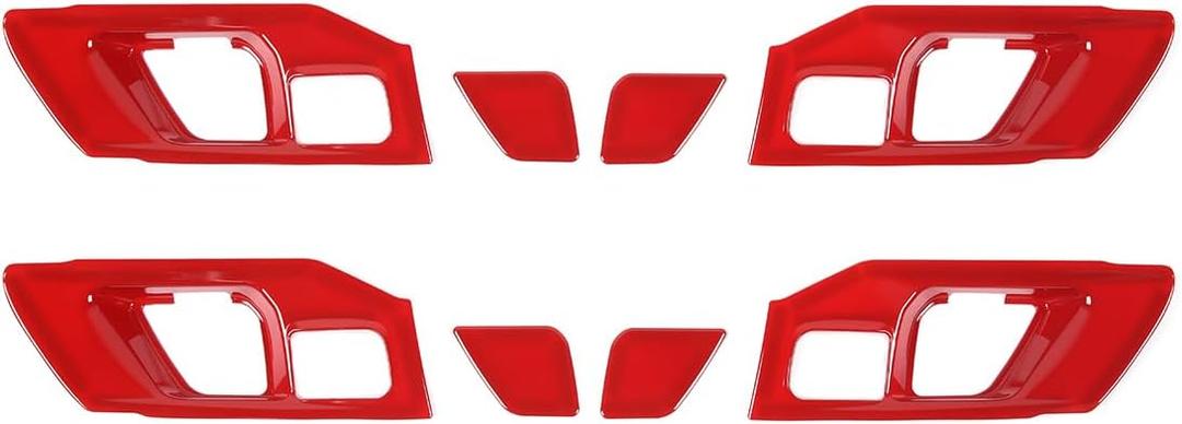 for RAM Inner Door Handle Cover Trim Bowl Fit for Dodge RAM 2018-Present Red Interior Accessories, 4 pcs