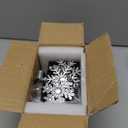 MNKXL Set of 4 Metal Christmas Stocking Holders for Mantle,Heavy Duty Weighted Stocking Holders for Mantle,Silver 3D Snowflake Stocking Holder for Tables Window Fireplace Christmas Decorations