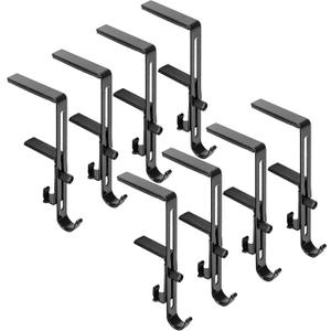 Alpurple 8 PCS Adjustable Christmas Metal Stocking Hooks Hanger for Mantle, Black