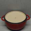 Lodge Essential Enamel Cast Iron Dutch Oven with Lid - Oven-Safe Enamel Cookware up to 500 F - Heat-Retaining Braising & Roasting Pot - Non-Toxic Cookware - 7.5 Quart, Island Spice Red
