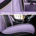 Car Seat Covers Full Set, Super Luxurious Heavy Universal Duty Waterproof Leather Automotive Vehicle Cover for Cars SUV Pick-up Truck, Non-Slip Seat Purple Car Accessories (Full Set/Light purple)