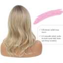 PANEWAY Loose Wavy Hair Topper Clip in Hair Toppers for Women, Lightweight Seamless Coverage with Natural Scalp Look, Adds Volume for Daily Wear - Bleached Blonde with Dark Roots, 18 Inch