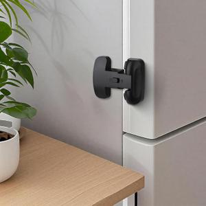 2PCS Heavy Duty Protection Fridge Lock for Refrigerator Cabinets,Drawers,Child Safety Cabinet Locks,Easy Install Without Keys Black