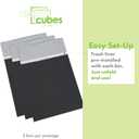 Clean Cubes 30 Gallon Disposable Pop-Up Trash Cans (3-Pack) with Fitted Bags Foldable Garbage & Recycling Bins for Parties, Events & Kitchen (Black, 30" H x 14" W x 17" D)