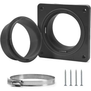 VIWINVELA Dryer Vent Hose Connector Kit - Dryer Vent Wall Plate - Dryer Duct Connector Wall Vent with Quick Connect & Disconnect Dryer Dock Connector (Dryer Vent Connector - Black)