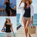 Underwire Tankini Tops for Women - Tummy Control Swim Top Only 2025 Twist Front Bathing Suit Top No Bottom, Medium, Black