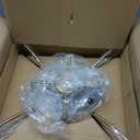 Durent Lighting Modern Chandelier Light Fixture, 4-Light Black and Gold Lantern Chandelier, Hanging Ceiling Light for Dining & Living Room, Bedroom, Kitchen Island, and Foyer