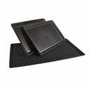 H.S. Inc HS1065-CH, 16" X 11" Rectangular Pizza Pleezer, Commercial Pizza Tray, Polypropylene, Elevated Nibs, Circular Shape, Dishwasher Safe, Charcoal Color, 12-Pack