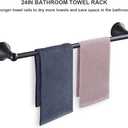 Newfun 8-Pieces Matte Black Bathroom Accessories Set Towel Racks for Bathroom - Bathroom Hardware Set, 2 * 24 Inch Towel Bar for Bathroom 2*Toilet Paper Holder 2* Towel Ring Towel Holders 2* Hook