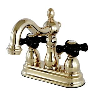 KS1602PKX 4" Centerset Bathroom Faucet, Polished Brass