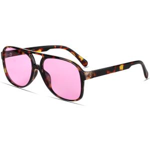 Freckles Mark Vintage Retro 70s Sunglasses for Women Men Classic Large Square Aviator Trendy Glasses