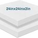 Frienda 2 Pack 2" x 24" x 24" Upholstery High Density Foam Cushion Replacement Square Cut to Size Foam Couch for Chair Couches Padding Shipping Packing DIY Cosplay Projects(White)