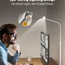 SUPERDANNY LED Desk Lamp for Home Office, Eye-Caring Desk Light with Base, 12W Touch Control 3 Colors Dimmable Brightness, Gooseneck Architect Lamp for Computer Monitor Reading Workbench, White