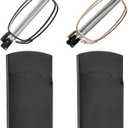 Success Eyewear Reading Glasses 2 Pair Black and Gunmetal Readers Compact Folding Unisex Glasses for Reading Case Included (Bundle: Set of Black and Gold With 2 Black Cases)