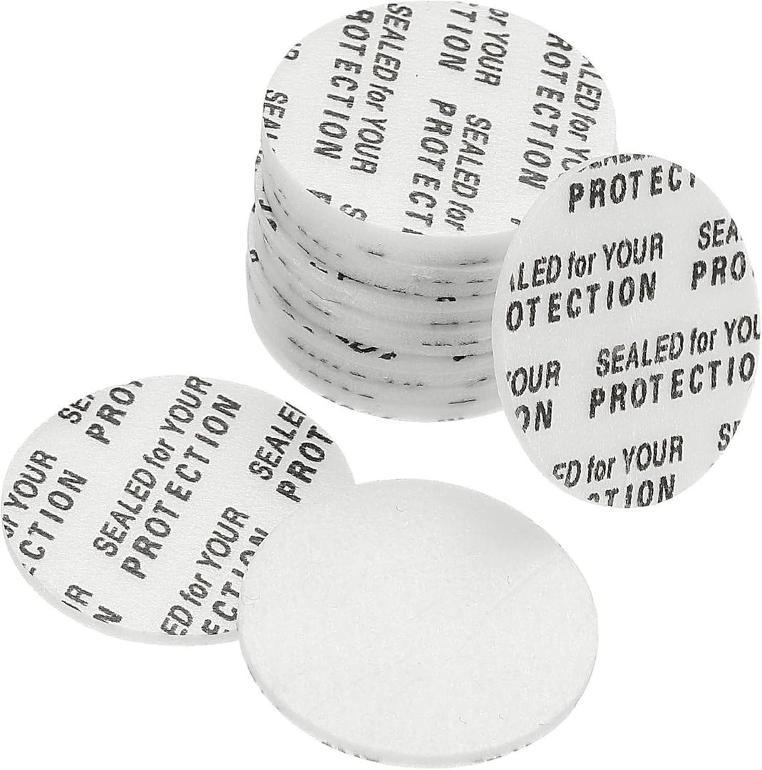 PATIKIL 18mm/0.71" Foam Lid Liner, 200 Pack Adhesive PS Foam Lid Liner Pressure Sensitive Seal Cap Liners Resistant Tamper for Plastic Glass Jar Bottle Cap Seals