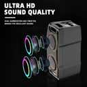 VeGue Karaoke Machine, Wireless Bluetooth PA System for Adults & Kids with Dual 8'' Subwoofers, 2 UHF Wireless Mics, Colorful LED Lights, Ideal for Home Karaoke, Party, Stage Performance (VS-0808)