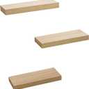 AHDECOR Floating Shelves, Wall Mounted Set of 3 Rustic Wooden Ledge Shelves Decorative for Bedroom, Office, Kitchen, Living Room - Sleek Design, Sturdy and Easy to Install