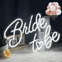 Bride to be Neon Sign, White LED Neon Light Signs USB Wedding Light Signs for Bridal Shower Bachelorette Engagement Party Backdrop with 15 Pcs Balloon