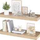 Floating Shelves for Wall - 24 x 9 Inch Natural Wood Shelves for Bathroom, Bedroom, Kitchen Decor, Farmhouse Decor Set of 2