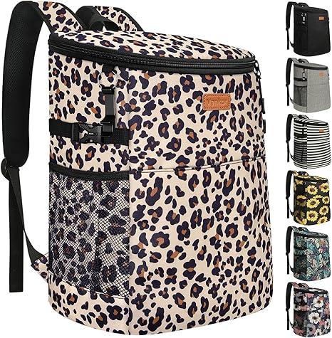 Camping Cooler Backpack 30 Cans, Soft Backpack Coolers Insulated Leak Proof Travel Cooler Bag Waterproof Lunch Picnic Beach Work Trip Thermal Bag Drink Beverage Beer Bag Cooler