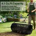 Compost Spreader 36 Inch Push/Tow Peat Moss Spreader with Installation Support, Powder-Coated Metal Mesh Roller Spreader for Manure , Lawn Care, Garden Spreading, Top Dressing & Mulch - Soil Spreader