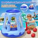 EagleStone Inflatable Pool Basketball Hoop for Kids & Adults, 47" Swimming Floating Basketball Hoop for Pool with 3 Balls, Pump, Summer Outdoor Pool Water Game for Family, Party, Beach & 4th of July