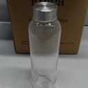 Epica Clear Glass Bottles with Lids, 18oz Resuable Glass Water Bottles for Juicing with Stainless Steel Cap to store Milk, Smoothie, etc., 100% Leak Proof, Durable and Dishwasher Safe (Set of 6)