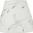 Aspen Creative 58902 Transitional Hardback Empire Shape UNO Construction Lamp Shade in Off White with Leaves and Petals in Paper, 9" Wide (5" x 9" x 7")