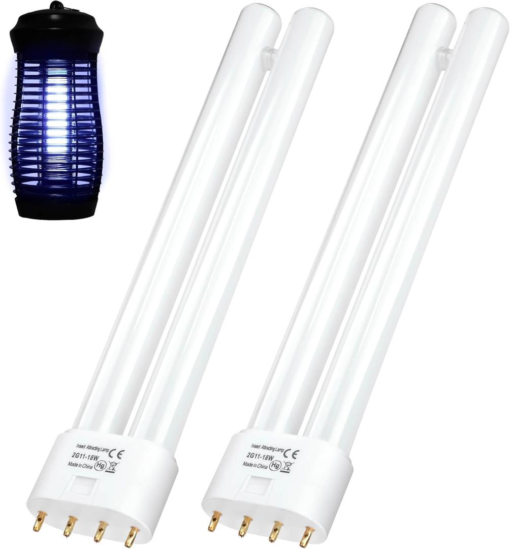 BlueStars 2G11 18W Replacement Bulb H-Shaped Tube with 4-Pin Base Blue Light - Compatible with Indoor Outdoor 18W Appliance Light Lamps for Home - Pack of 2 - Dimensions: 8.7 x 1.7 x 0.9in