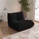 Bean Bag Chair, Memory Foam Bean Bag Sofa Large Bean Bag Chair for Adults, Bean Bag Chairs for Teens with High Density Comfortable Foam, Memory Foam Lazy Sofa for Living Room, Bedroom (Black), Single