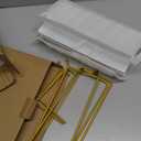 LAUCHUH 3 Tier Serving Tray, Porcelain Serving Platter Tier Serving Stand with Collapsible Sturdier Rack, Serving Trays and Platters Dessert Party Display Set for Mother's Day, Gold, 12 Inch