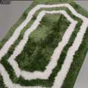 COSY HOMEER Extra Thick Bath Rugs - Anti-Slip Bath Linen Sets Mats Soft Plush 100% Strong Polyester Living Room Bathroom Water Absorbent(Green,17x27 - Inches)