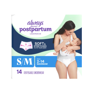 ALWAYS DISCREET Postpartum Underwear - Small/Medium, 14 count