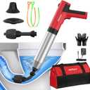 POPULO Electric Toilet Plunger Swift High Pressure Drain Unclogger Plungers for Bathroom, Floors, Shower Heavy Duty Versatile Home Toilet Clog Remover (Black)