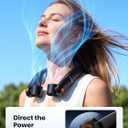 Warmco Portable Neck Fan, 5200mAh Rechargeable Up to 15H, Hands-Free Wearable Fan with Dual Rotatable Vents & 60 Adjustable Airflow for Office, Travel, Camping & Outdoor