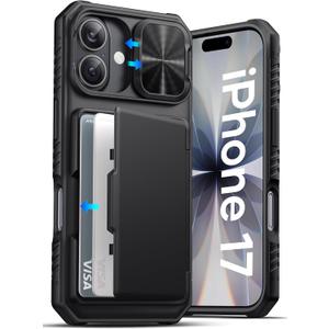 For iPhone 17 Pro Magnetic Case with Stand, 2 Glass Screen Protectors, Camera Control, Compatible with MagSafe, Lens Protection, Military Grade, Translucent Matte Case for iPhone 17 Pro, Black