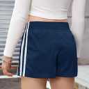 Girls Athletic Shorts, Y2K Striped Mini Track Shorts with Contrast Webbing, Casual & Sports Wear for 6-14 Years