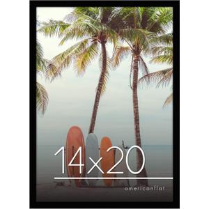 Americanflat 14x20 Picture Frame with Polished Plexiglass - Gallery Style Frame with Engineered Wood - Signature Collection - Photo Frame for Wall Display - Black