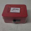 KYODOLED Medium Cash Box with Combination Lock Safe Metal Money Box with Money Tray for Security Lock Box 7.87"x 6.30"x 3.54" Red Medium