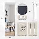 DUMOS 47x14 Full Length Mirror Over the Door, Wall Mounted Full Body Mirror, Door Hanging Metal Aluminum Alloy Frame Dressing Mirror for Bedroom, Living Room, Entryway, Black
